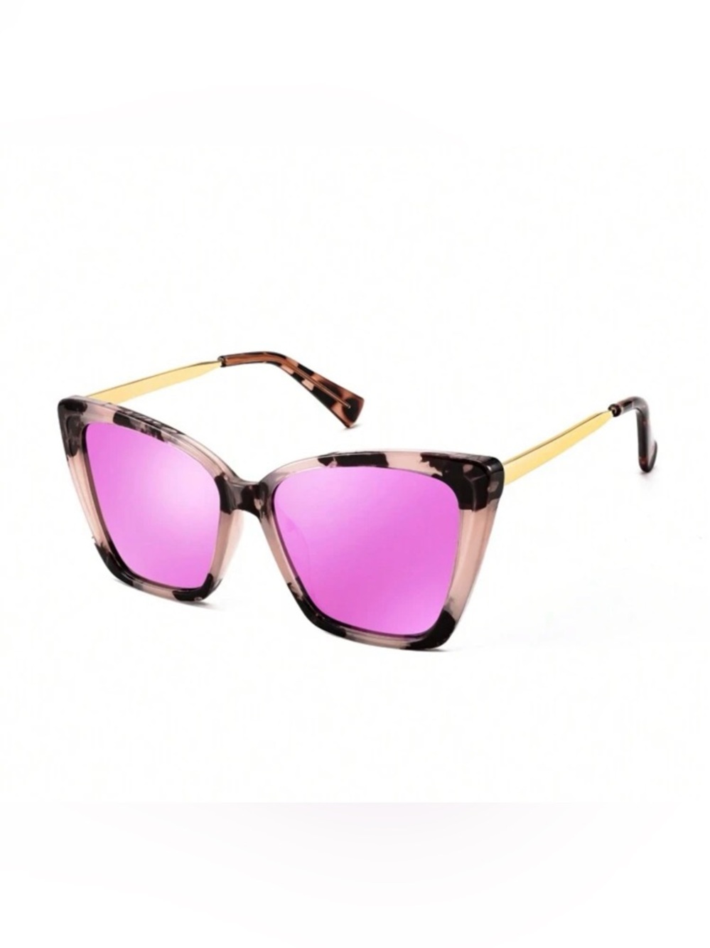 Square Pink Lens Cat-Eye Sunglasses